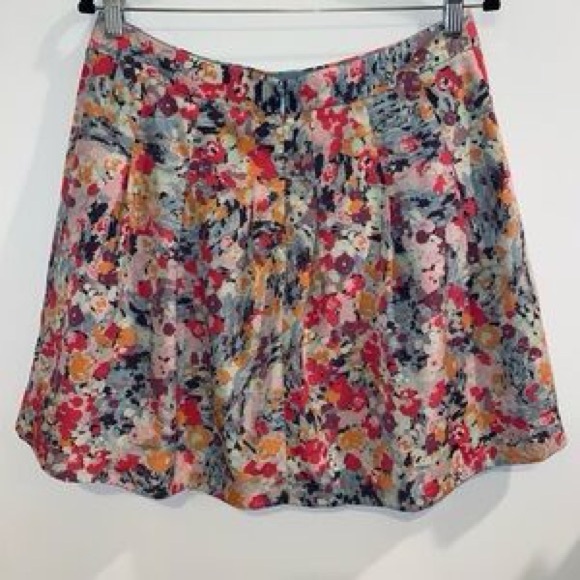 J Crew Pleated Floral 💐Skirt, sz 8 - Picture 8 of 13